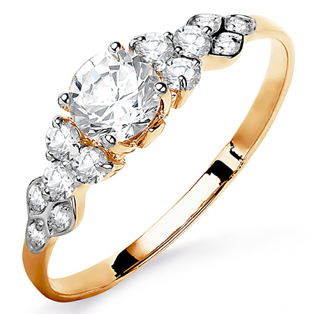 Кольцо, золото, фианит, Т142015658
